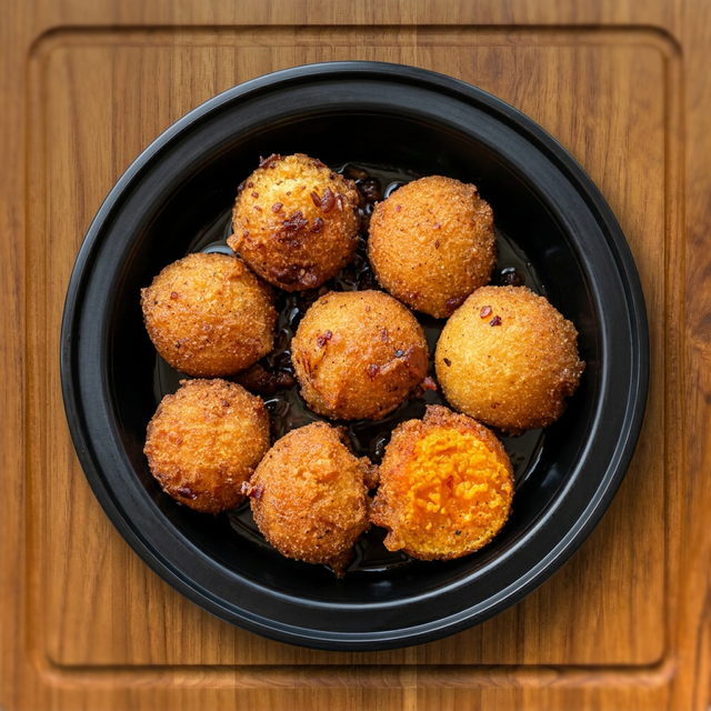 Maple Bacon Hush Puppies.