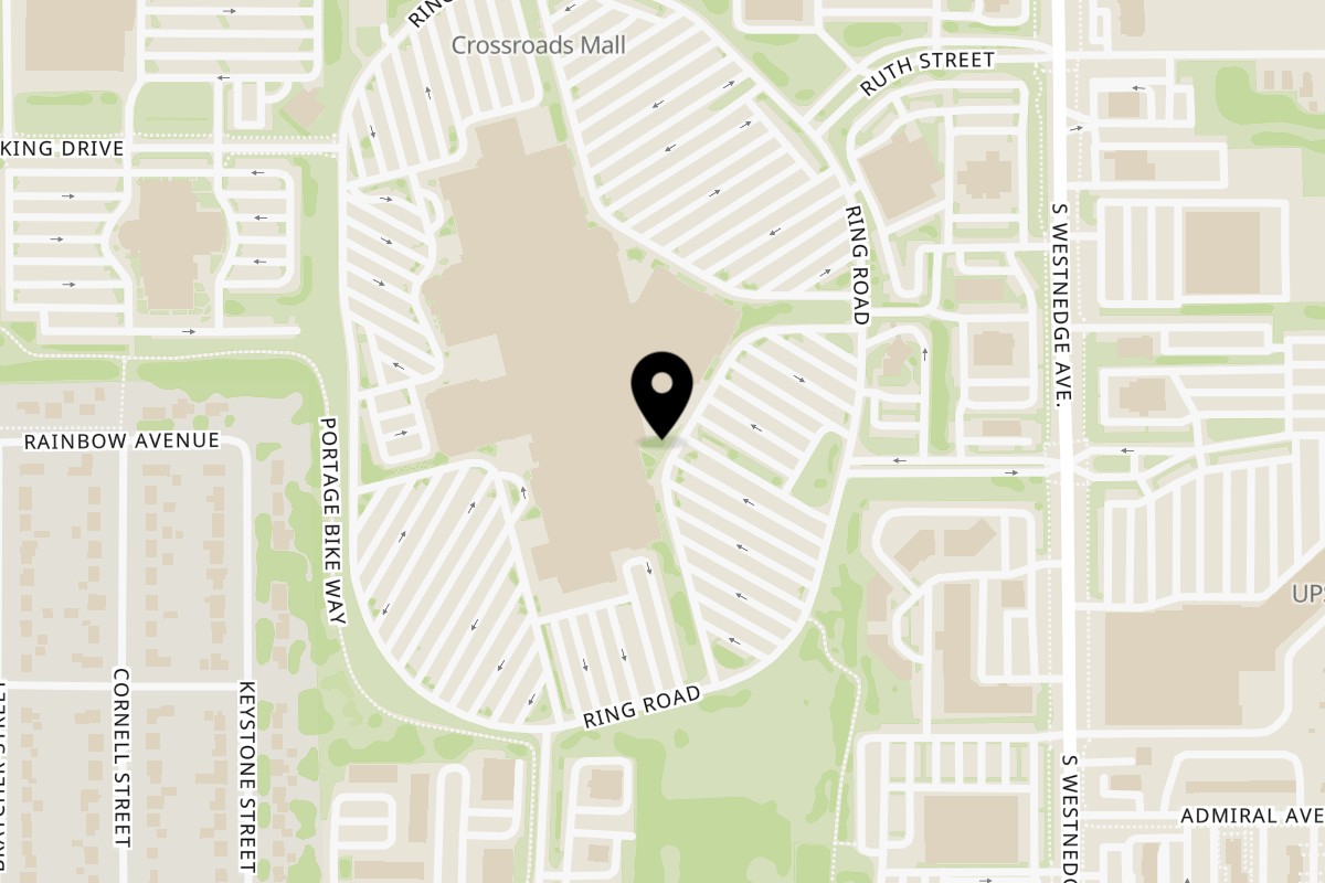 Map showing the location of Greg's Gourmet on 6650 S Westnedge Ave STE 129 in Portage